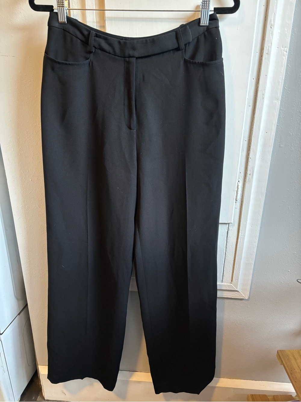 Ann Taylor Black Wide-Leg Lined Dress Pants